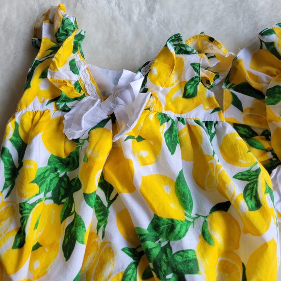 CYNTHIA ROWLEY Lemon Ruffle Bubble Matching Set 3-6M - Picture 5 of 6